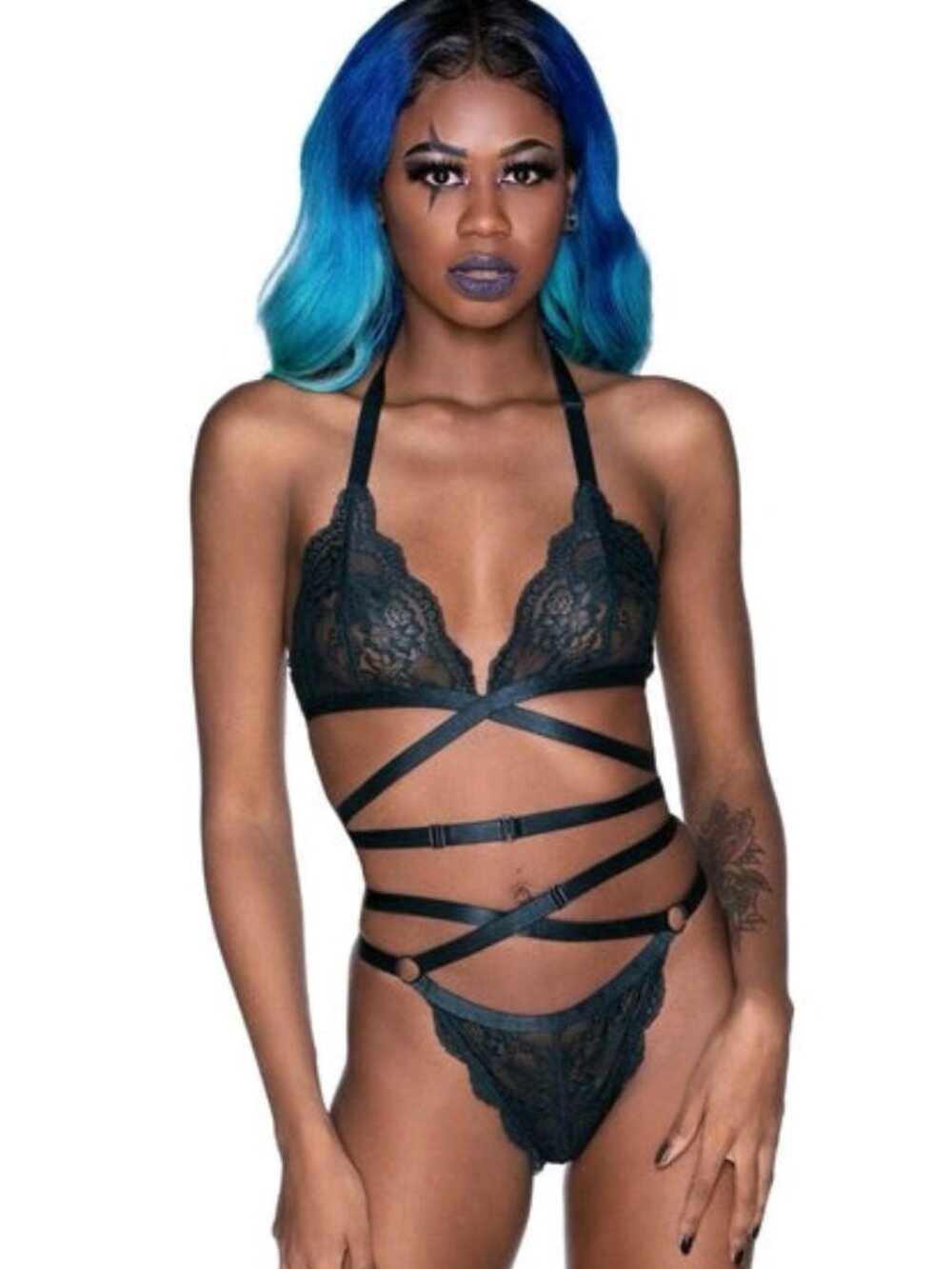 NWT Killstar - She's Deadly Bra & Panty SET - size LARGE, Emerald Green
